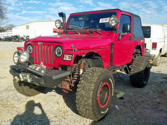 1J4FY19S4XP428016 - 1999 JEEP WRANGLER / RED photo 2