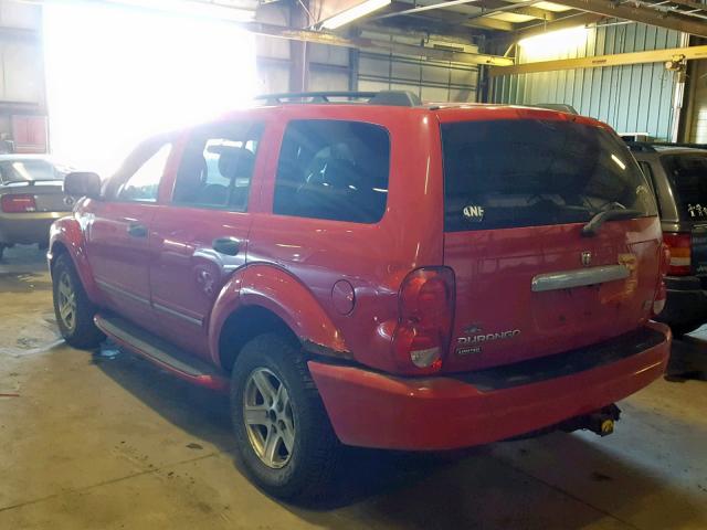 1D4HB58D64F112809 - 2004 DODGE DURANGO LI RED photo 3