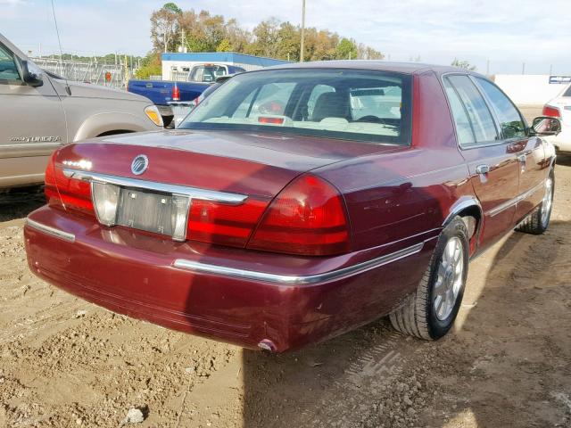 2MEFM75W94X655879 - 2004 MERCURY GRAND MARQ BURGUNDY photo 4