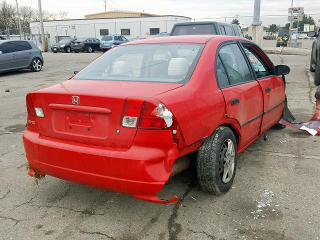 1HGES163X5L017693 - 2005 HONDA CIVIC DX V RED photo 4