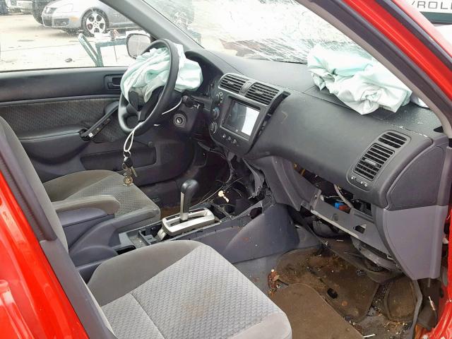 1HGES163X5L017693 - 2005 HONDA CIVIC DX V RED photo 5