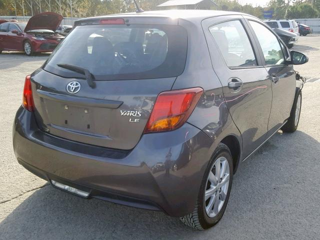 VNKKTUD34FA022024 - 2015 TOYOTA YARIS CHARCOAL photo 4