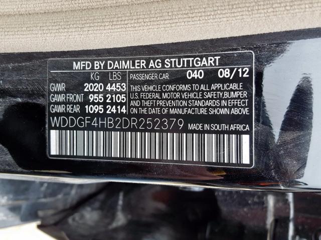 WDDGF4HB2DR252379 - 2013 MERCEDES-BENZ C 250 BLACK photo 10