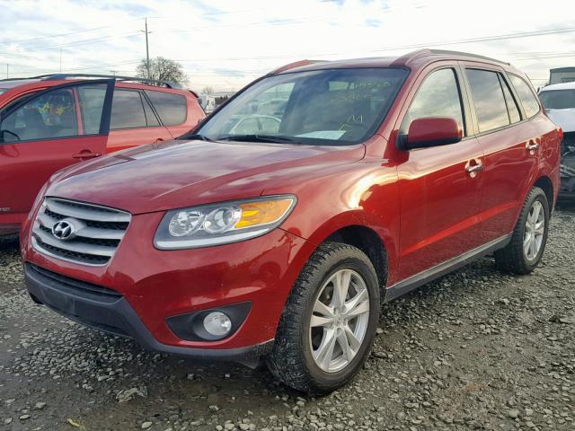 5XYZK4AG7CG132353 - 2012 HYUNDAI SANTA FE L RED photo 2