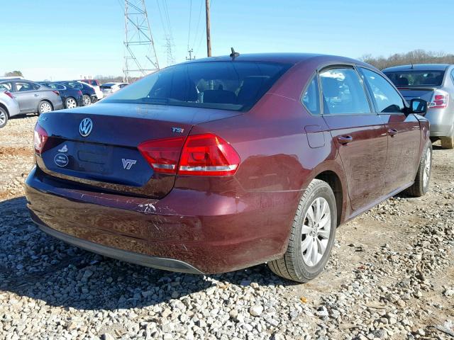 1VWAS7A38EC025019 - 2014 VOLKSWAGEN PASSAT S RED photo 4