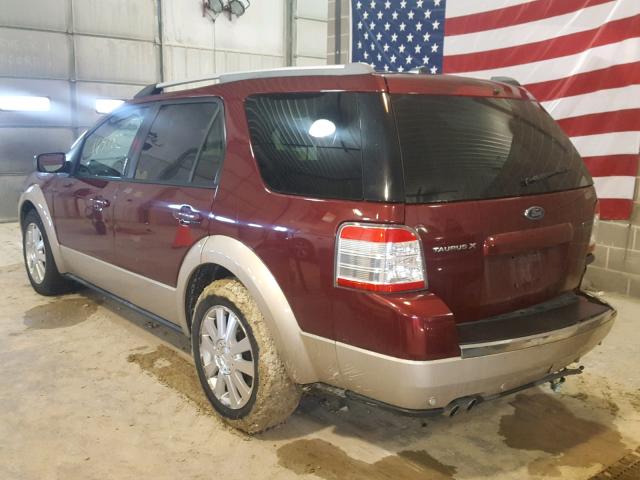 1FMDK07WX8GA37903 - 2008 FORD TAURUS X E MAROON photo 3