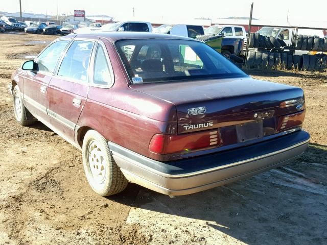 1FACP52U0MG162073 - 1991 FORD TAURUS GL MAROON photo 3