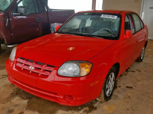 KMHCG45C75U605163 - 2005 HYUNDAI ACCENT GL RED photo 2