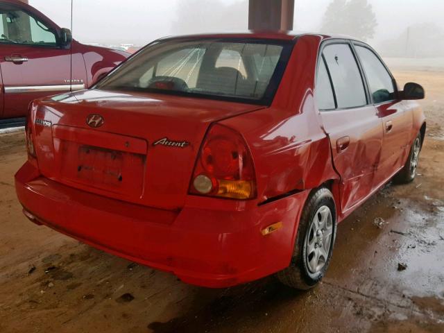 KMHCG45C75U605163 - 2005 HYUNDAI ACCENT GL RED photo 4