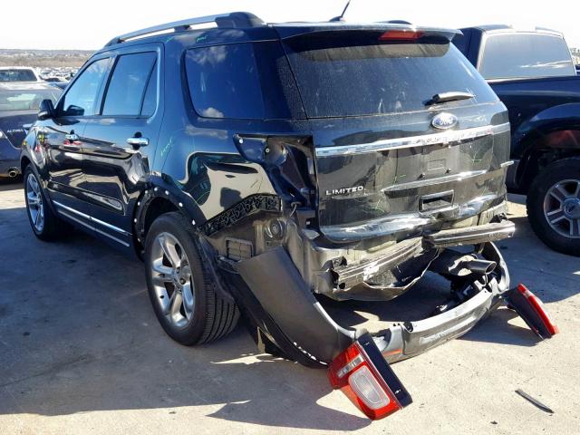 1FM5K7F82FGC06888 - 2015 FORD EXPLORER L BLACK photo 3