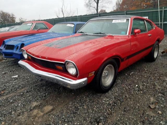 3X91F185662 - 1973 FORD MAVERICK RED photo 2