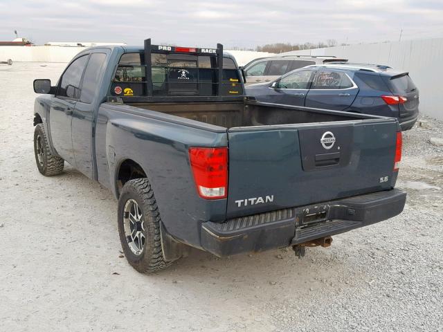 1N6AA06B74N511186 - 2004 NISSAN TITAN XE GREEN photo 3