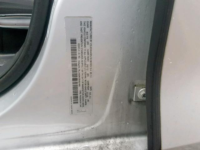 3VW2K7AJ4BM358248 - 2011 VOLKSWAGEN JETTA BASE SILVER photo 10