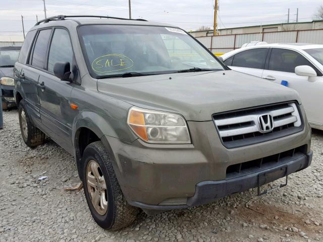 5FNYF28157B026289 - 2007 HONDA PILOT LX GREEN photo 1