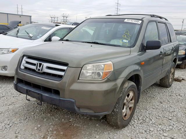 5FNYF28157B026289 - 2007 HONDA PILOT LX GREEN photo 2