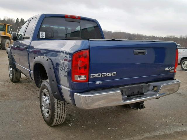 3D7KU28D04G168048 - 2004 DODGE RAM 2500 S BLUE photo 3