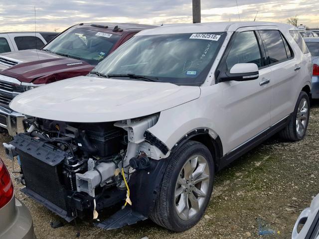 1FM5K7F84FGC49130 - 2015 FORD EXPLORER L WHITE photo 2