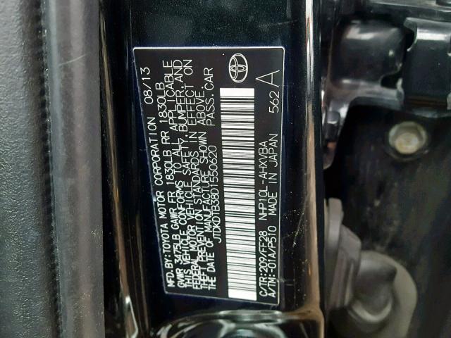 JTDKDTB38D1550620 - 2013 TOYOTA PRIUS C BLACK photo 10