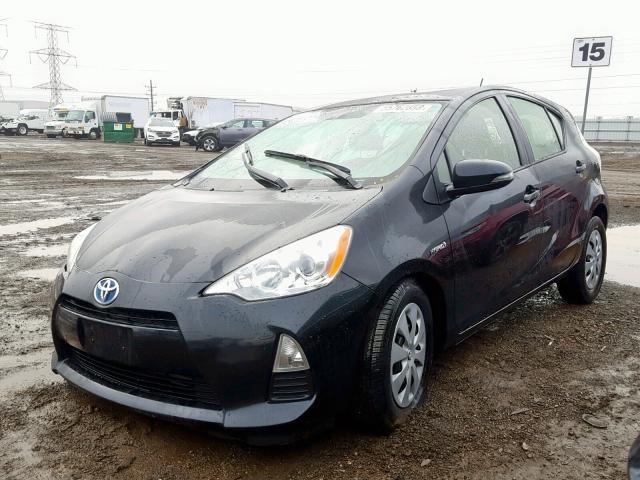 JTDKDTB38D1550620 - 2013 TOYOTA PRIUS C BLACK photo 2