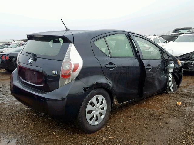 JTDKDTB38D1550620 - 2013 TOYOTA PRIUS C BLACK photo 4