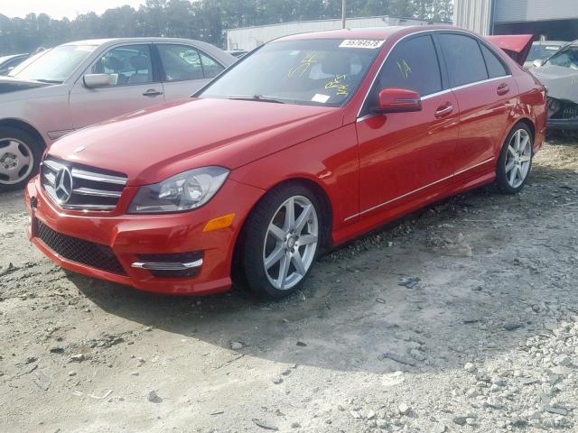 WDDGF4HB7EG235431 - 2014 MERCEDES-BENZ C 250 RED photo 2