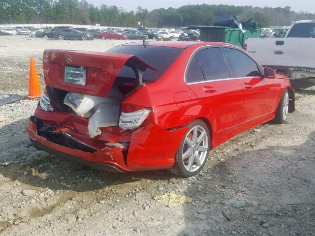 WDDGF4HB7EG235431 - 2014 MERCEDES-BENZ C 250 RED photo 4