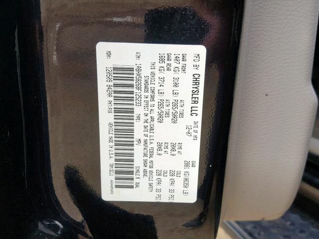 1A8HX58268F125233 - 2008 CHRYSLER ASPEN LIMI BLACK photo 10