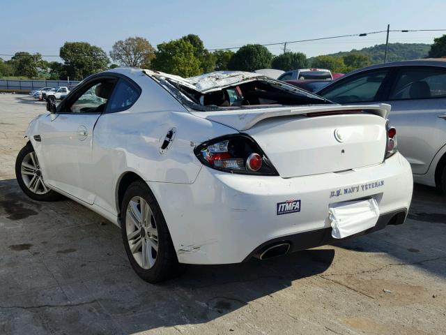 KMHHM66D98U290033 - 2008 HYUNDAI TIBURON GS WHITE photo 3