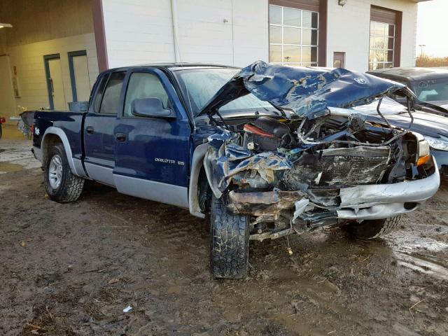 1B7HG48NX2S584887 - 2002 DODGE DAKOTA QUA BLUE photo 1