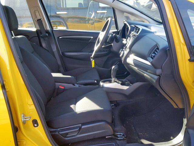 3HGGK5H8XKM702988 - 2019 HONDA FIT EX YELLOW photo 5