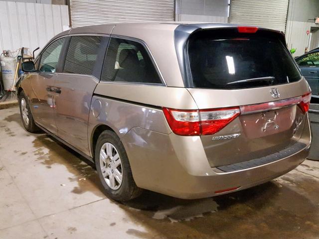 5FNRL5H21DB076156 - 2013 HONDA ODYSSEY LX GOLD photo 3