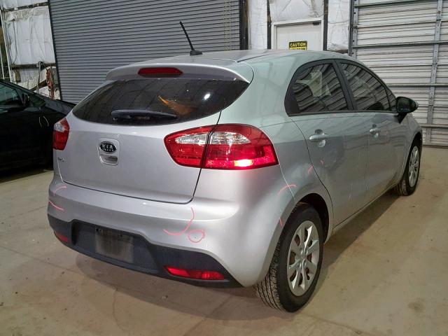 KNADM5A35C6021128 - 2012 KIA RIO LX SILVER photo 4