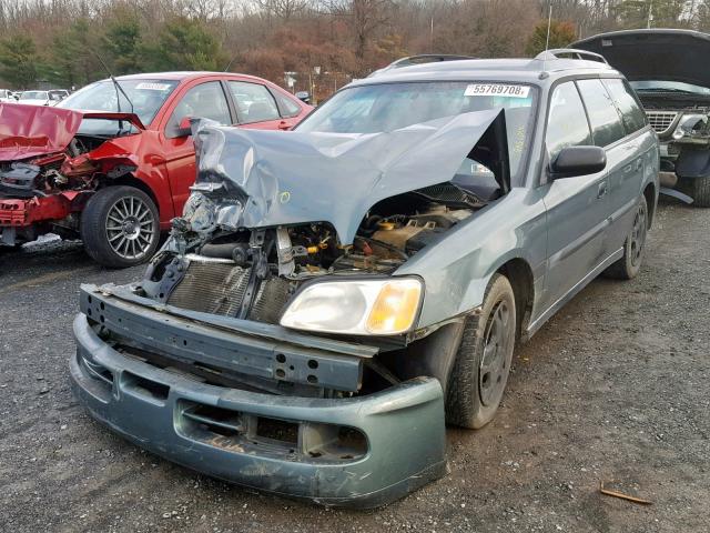 4S3BH635027303771 - 2002 SUBARU LEGACY L GREEN photo 2