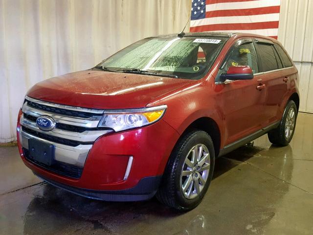 2FMDK4KC0EBB39119 - 2014 FORD EDGE LIMIT MAROON photo 2