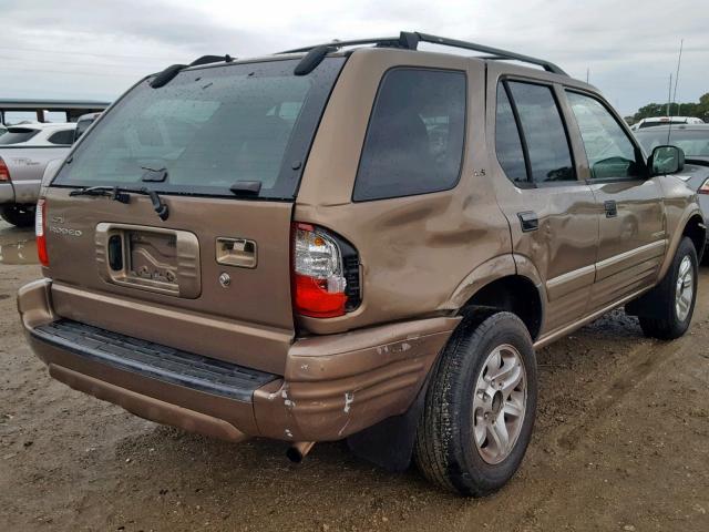 4S2DM58W124332878 - 2002 ISUZU RODEO S BROWN photo 4