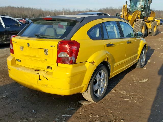 1B3HB48B87D591242 - 2007 DODGE CALIBER SX YELLOW photo 4