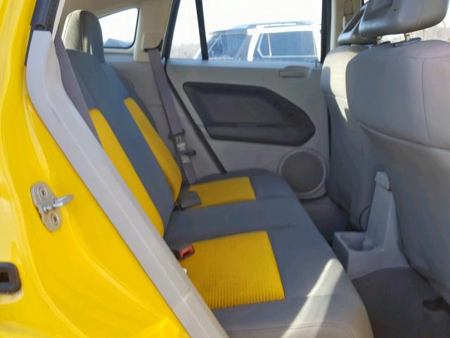 1B3HB48B87D591242 - 2007 DODGE CALIBER SX YELLOW photo 6