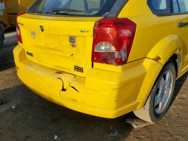 1B3HB48B87D591242 - 2007 DODGE CALIBER SX YELLOW photo 9