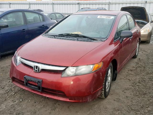 2HGFA16418H000430 - 2008 HONDA CIVIC DX-G RED photo 2