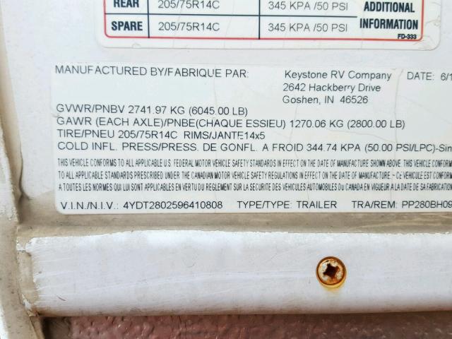 4YDT2802596410808 - 2009 KEYSTONE PASSPORT 白色 照片 10