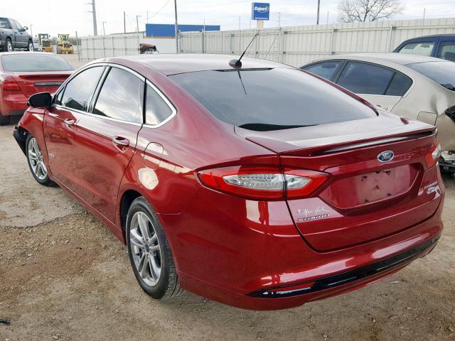 3FA6P0RU9GR202105 - 2016 FORD FUSION TIT RED photo 3