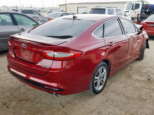 3FA6P0RU9GR202105 - 2016 FORD FUSION TIT RED photo 4