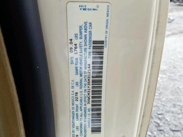 3VWCM31Y35M312144 - 2005 VOLKSWAGEN NEW BEETLE Krem foto 10