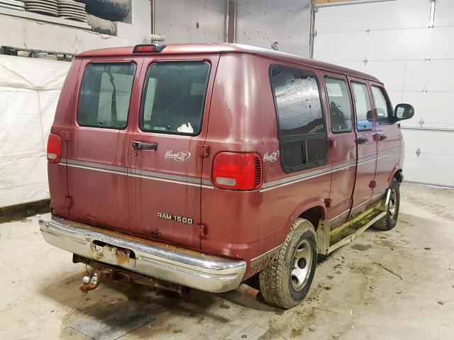 2B6HB11X6WK147725 - 1998 DODGE RAM VAN MAROON photo 4