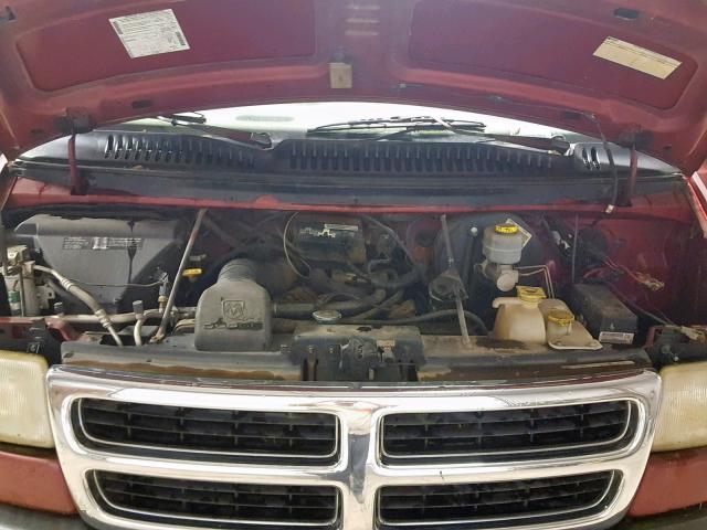 2B6HB11X6WK147725 - 1998 DODGE RAM VAN MAROON photo 7