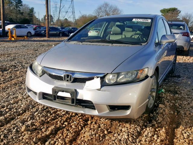 2HGFA16949H356478 - 2009 HONDA CIVIC EXL SILVER photo 2