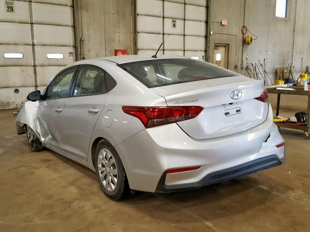 3KPC24A36JE020186 - 2018 HYUNDAI ACCENT SEL SILVER photo 3