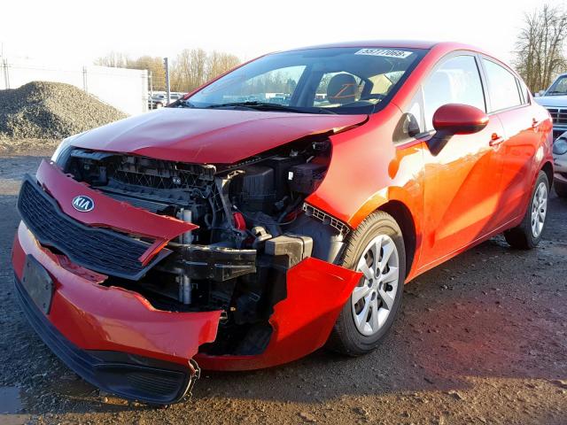 KNADM4A30D6178349 - 2013 KIA RIO LX RED photo 2