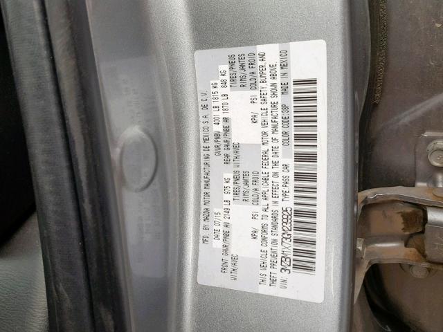 3MZBM1X73GM239925 - 2016 MAZDA 3 GRAND TO SILVER photo 10