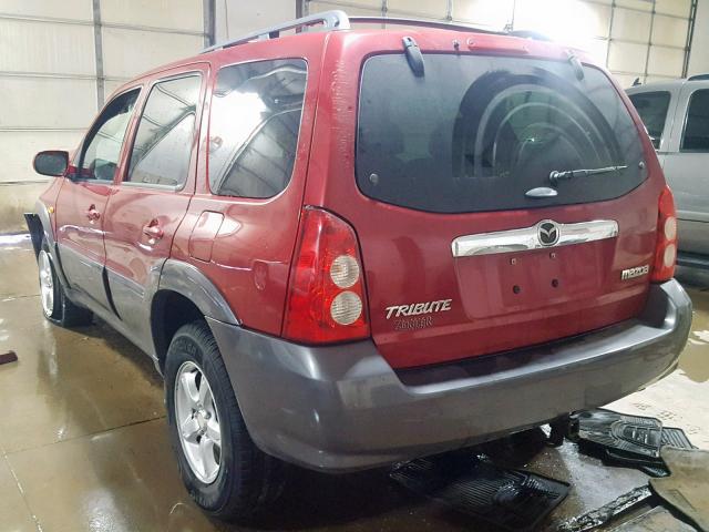 4F2CZ96195KM13182 - 2005 MAZDA TRIBUTE S BURGUNDY photo 3